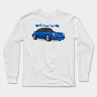 supercar 911 carrera rs turbo 1972 blue Long Sleeve T-Shirt